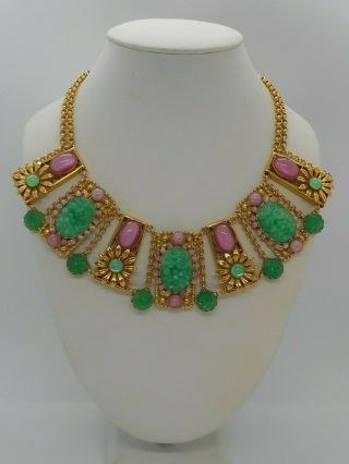 Askew London Peking Glass And Flower Linked Necklace