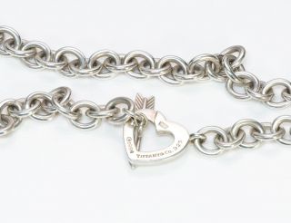 Vintage 1994 Tiffany & Co.  Sterling Silver Heart Arrow Toggle Chain Necklace 3