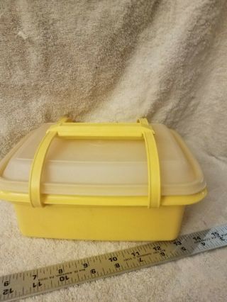 Vintage Tupperware Pak N Carry Lunch Box 1254 Yellow