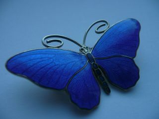 Marius Hammer Silver Enamel Butterfly Brooch