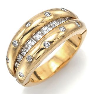 Vintage 18K Yellow Gold 1.  16 TCW Diamond Movable Band Ring 10.  7 Grams G/H VS 2