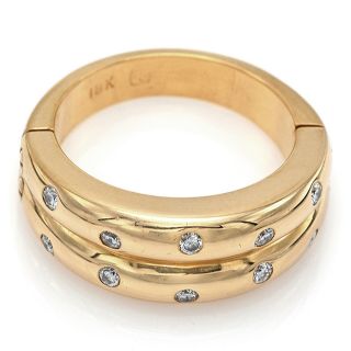 Vintage 18K Yellow Gold 1.  16 TCW Diamond Movable Band Ring 10.  7 Grams G/H VS 4