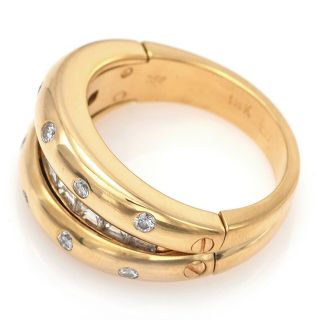 Vintage 18K Yellow Gold 1.  16 TCW Diamond Movable Band Ring 10.  7 Grams G/H VS 5