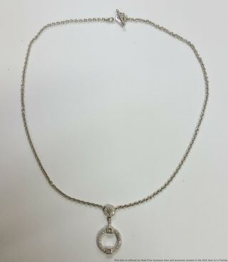18k White Gold Diamond Charriol Princess Cut Diamond Pendant Necklace 16 in 2