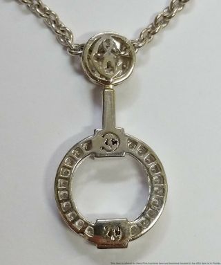 18k White Gold Diamond Charriol Princess Cut Diamond Pendant Necklace 16 in 3
