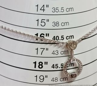 18k White Gold Diamond Charriol Princess Cut Diamond Pendant Necklace 16 in 6