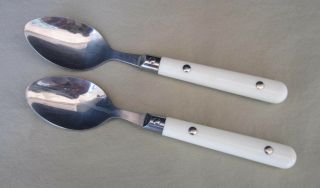 Rodgers Co.  Tango 1 Stanley Roberts Stainless White Plastic 7.  5 " Soup Spoon 2 Pc