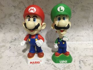Set Of Two Nintendo Mario & Luigi Bobbleheads Bd&a