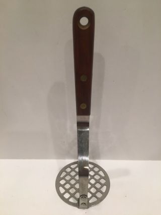 Vintage Robinson Knife Co Stainless Steel Potato Masher Wood Handle