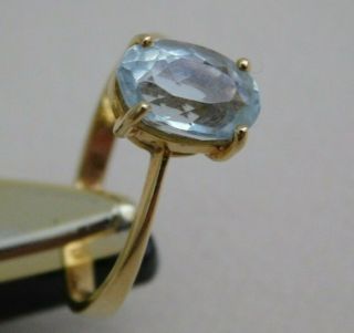 Vintage H.  Stern 18kt Yellow Gold Aquamarine Solitaire Ring Sz 7 Stone 9.  5x6.  5