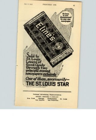 1923 Paper Ad Newspaper St Louis Star Eline 