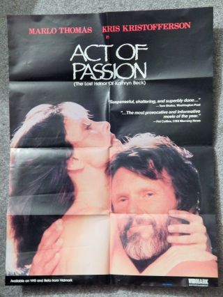 Act Of Passion (video Dealer Full - Size 24 X 18 Poster,  1985) Marlo Thomas,  Kris