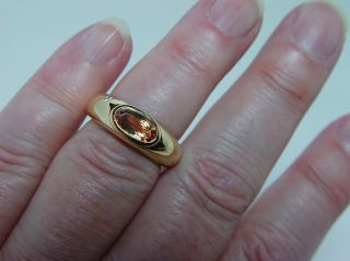 H.  STERN Imperial Topaz Diamond 18K Gold Ring Designer Signed 4