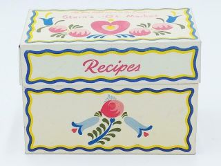 Vintage 1970s Stern’s Iga Grocery Store Tin Recipe Card File Box – Promotional