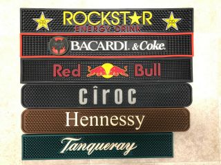 Bar Mat Rockstar Bacardi & Coke Red Bull Ciroc Hennessy Tanqueray Man Cave Upick
