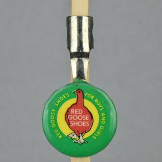 Vintage Celluloid Pencil Topper Pocket Clip Advertising Red Goose Shoes