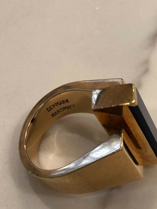 Georg Jensen & Wendel 18k Gold Lapis Lazuli Danish Modernist Ring 2