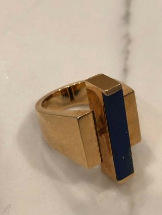 Georg Jensen & Wendel 18k Gold Lapis Lazuli Danish Modernist Ring 5