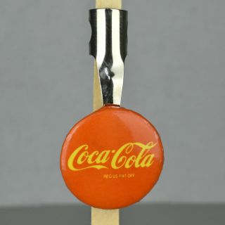 Vintage Celluloid Pencil Topper Pocket Clip Advertising Red Coca Cola