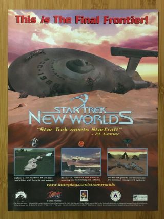 Star Trek: Worlds Pc 2000 Vintage Poster Ad Art Print Official Big Box Promo