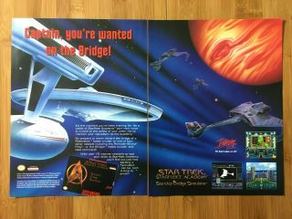 Star Trek: Starfleet Academy Snes 1994 Vintage Print Ad/poster Promo Art Rare