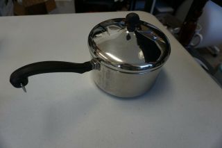 Vintage Farberware 3 Qt Saucepan With Lid Pot Stainless Steel Aluminum Clad Usa