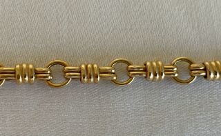 Vintage Italian 18K Yellow Gold Links Chain Bracelet,  7 