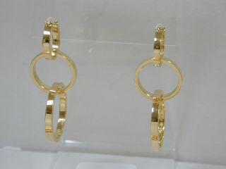 Tiffany & Co Paloma Picasso 18k Yellow Gold Triple Hoop Dangle Drop Earrings