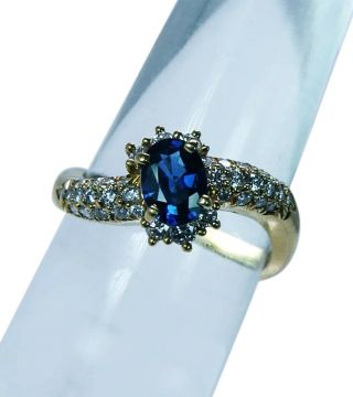 Vintage Kurt Wayne Sapphire Diamond Ring 18k Gold Designer Estate