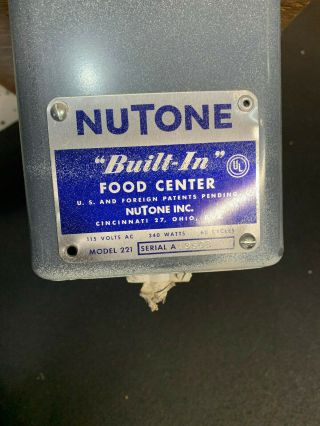 Vintage Nutone Built - In Food Center Mixer
