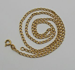 Vintage Italian 18k Yellow Gold Curb Link Chain Necklace 20”