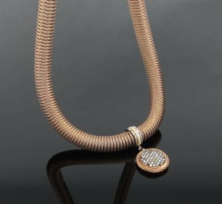 Alor Classique 0.  50ct Diamond 18k Gold & Steel Spring Necklace 08 - 35 - C382 - 30