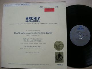 Bach Suites For Cello Solo 5,  6 Pierre Fournier Archiv Red - Stereo Ed1 Nm,