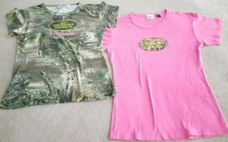 Two Waffle House Pink & Camo T - Shirts 16 " Armpit To Armpit Team Realtree