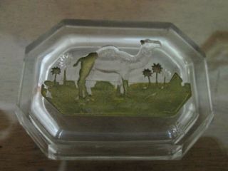VINTAGE SALT CELLAR WITH CAMEL,  PALM TREES AND PYRAMID DESIGN 2