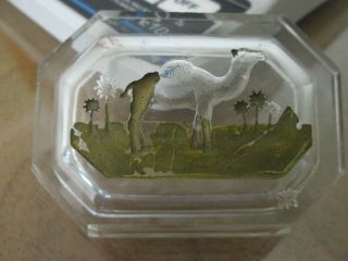 VINTAGE SALT CELLAR WITH CAMEL,  PALM TREES AND PYRAMID DESIGN 3