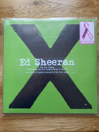 Ed Sheeran Multiply X Vinyl Pink Record 12” Lp