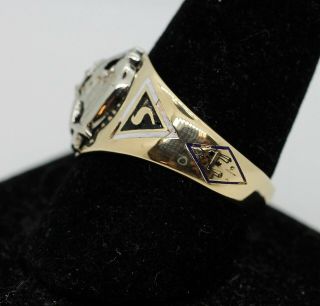 14K Gold 32nd Degree Scottish Rite Masonic Cubic Zirconia Ring Sz 11.  125 (8.  58g) 6