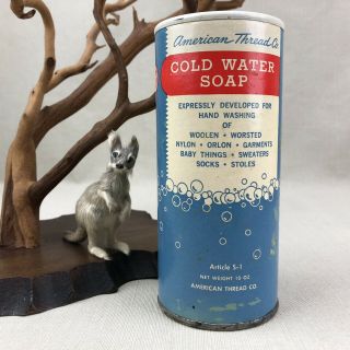 American Thread Co.  Vintage Cold Water Soap Powder Half Full Article S - 1
