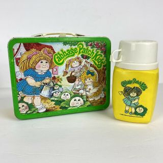 Cabbage Patch Kids 1983 Metal Lunch Box & Thermos Display Piece Rust,  Wear