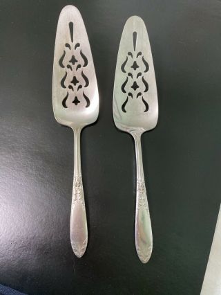 Two (2) King Edward Solid Pierced Pie/cake Servers By National Silver 1936,  1951