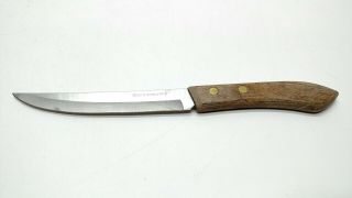 Vintage Ekco 4.  5 " Stainless Steel Knife Wood Handle Cutlery