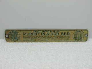 Murphy Bed Name Plate