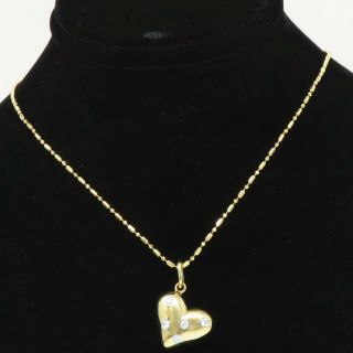 NYJEWEL TIFFANY & CO 18k Gold Platinum Etoile Diamond Heart Pendant Necklace 2