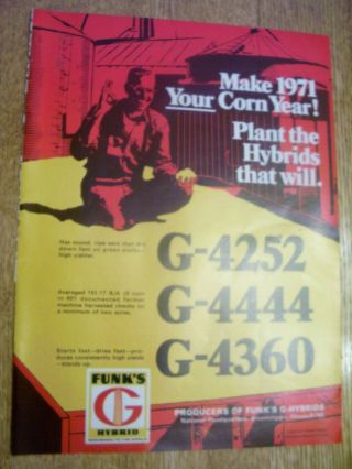 Vintage Seed Corn Advertising - 8 " X 11 " - Funks Hybrid Seed Corn - 1971