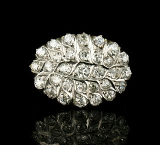 Art Deco Vintage Old European Cut Natural 2.  0ctw Diamond 14k Gold Cluster Ring