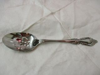 Vintage Oneida Distinction Deluxe Hh Stainless Pierced Serving Spoon Raphael
