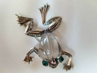 Trifari Jelly Belly Frog Brooch Vintage 1943 Alfred Philippe Sterling D.  P.  135172
