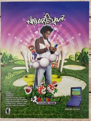 Mario Golf Advance Tour Game Boy Gba 2004 Official Promo Ad Art Print Poster