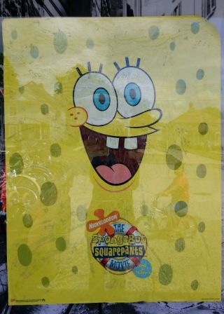 2004 Burger King Spongebob The Movie Window Cling - During Watch Promo 40 " X30.  5 "